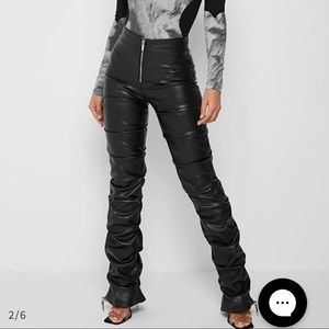 Black vegan leather pants